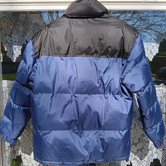 Athletech Men's Large Navy And Black Puffer Down Jacket Large Insulated Fleece - Picture 3 of 6
